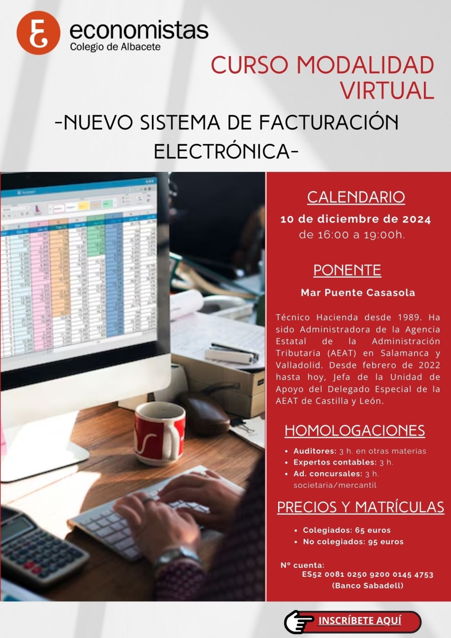 10.12.2024 CURSO SOBRE NUEVO SISTEMA DE FACTURACIÓN ELECTRÓNICA OBLIGATORIA