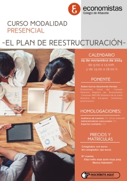 PRÓXIMO CURSO: EL PLAN DE REESTRUCTURACIÓN