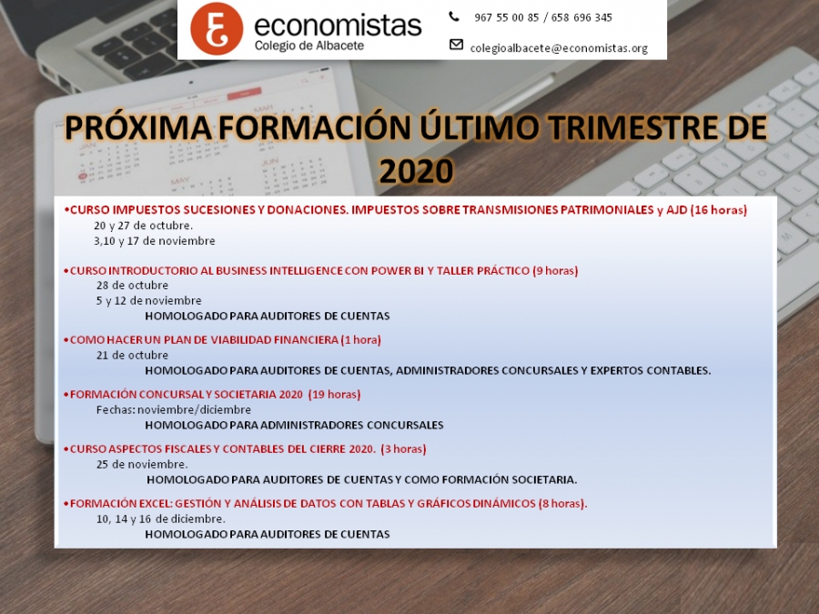 FÓRMATE CON EL COLEGIO DE ECONOMISTAS DE ALBACETE